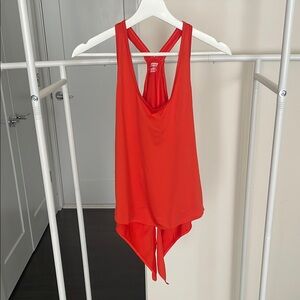 Savage X Fenty Red Sleeveless Asymmetrical Tie Back Tank